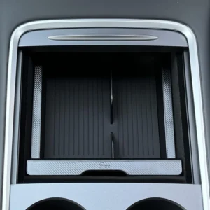 JVMA Backlit Clarity Center Console Organizer Tray Slide PC Upgrade | for Tesla Model Y 2021-2024 and Tesla Model 3 2021 2022 2023 Accessories 3 Carbon Edition view 6