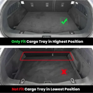 LASFIT Floor Mats and Trunk Mat for Ford Mustang Mach-E 2026 2025 2024 2023 2022 2021 (Cargo Floor in Top Position) All Weather TPE Car Liners, 1st & 2nd Row & Cargo Liner, 4pcs Black view 2