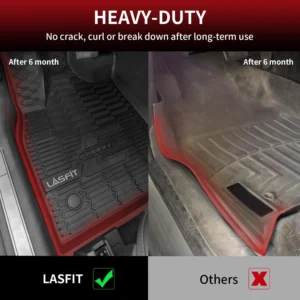 LASFIT Floor Mats and Trunk Mat for Ford Mustang Mach-E 2026 2025 2024 2023 2022 2021 (Cargo Floor in Top Position) All Weather TPE Car Liners, 1st & 2nd Row & Cargo Liner, 4pcs Black view 5