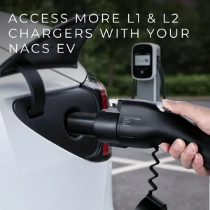 Lectron J1772 to NACS EV Charging Adapter 80A (240V) – Compatible with Tesla Model S/3/X/Y/Cybertruck and All NACS Electric Vehicles - UL 2252 Certified (Black) view 2