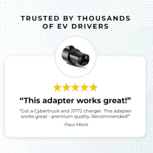 Lectron J1772 to NACS EV Charging Adapter 80A (240V) – Compatible with Tesla Model S/3/X/Y/Cybertruck and All NACS Electric Vehicles - UL 2252 Certified (Black) view 6