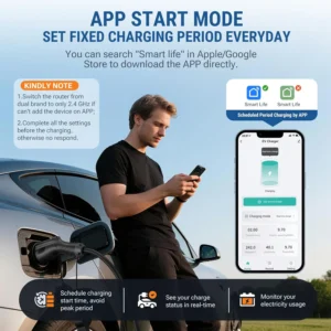 Level 2 EV Charger 32Amp with WiFi APP/Plug-Play, 240V NEMA 14-50P Plug, 25FT Cable with ETL Certified, Portable Electric Vehicle Charging Stations EVSE J1772 Connector (32) view 4