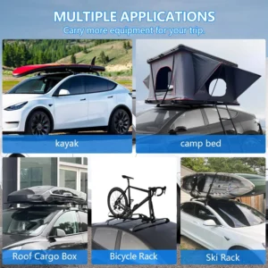 Lockable Roof Rack Crossbars for Tesla Model Y 2020-2024 | No Drill Noiseless Aluminum Cargo Bars | Luggage Kayak Bike Ski Roof Rack Carrier view 4