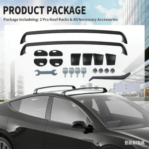 Lockable Roof Rack Crossbars for Tesla Model Y 2020-2024 | No Drill Noiseless Aluminum Cargo Bars | Luggage Kayak Bike Ski Roof Rack Carrier view 5