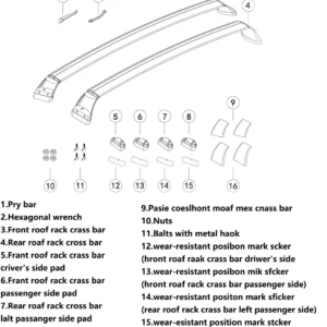 Lockable Roof Rack Crossbars for Tesla Model Y 2020-2024 | No Drill Noiseless Aluminum Cargo Bars | Luggage Kayak Bike Ski Roof Rack Carrier view 6