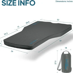 Lost Horizon Air & Foam Camping Mattress for Tesla Model Y (2020–2024), Self Inflating Sileeping Pad, 4.5" Thick, R-Value 13, Mattress Only view 6