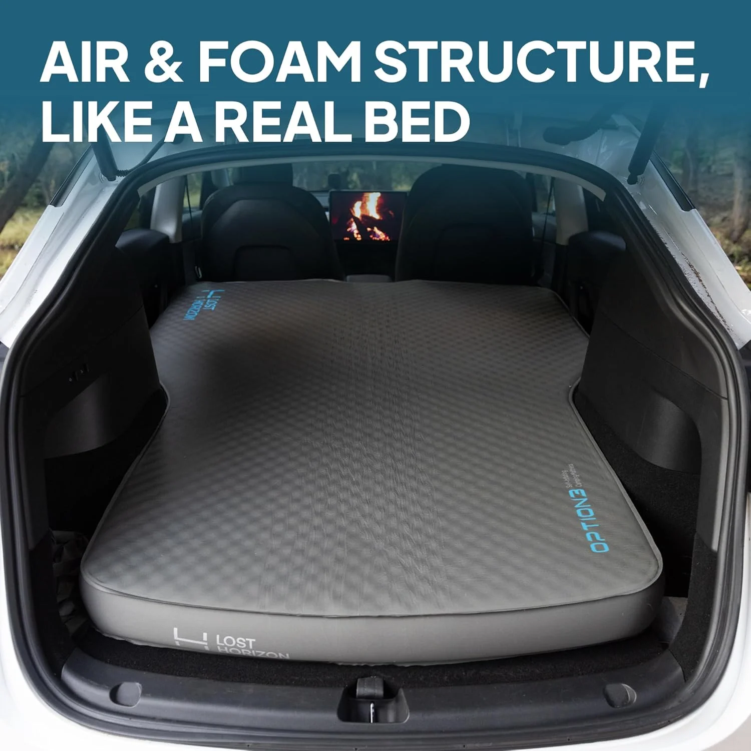 Cross section of air and foam mattress structure