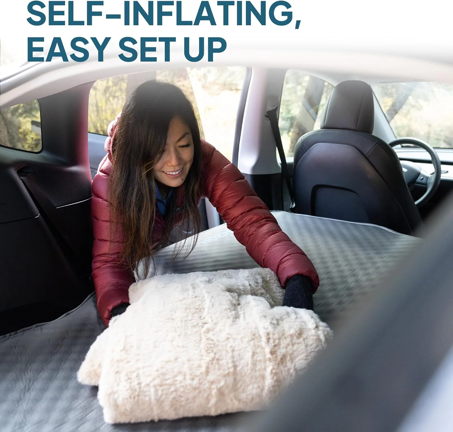 User adjusting mattress comfort