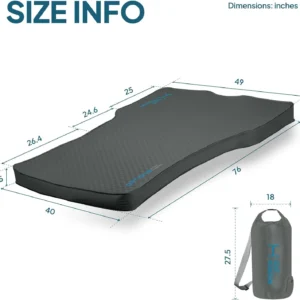 Lost Horizon Air & Foam Camping Mattress for Tesla, Self Inflating Sleeping Pad, 4.5" Thick, R-Value 13, Model 3 view 6