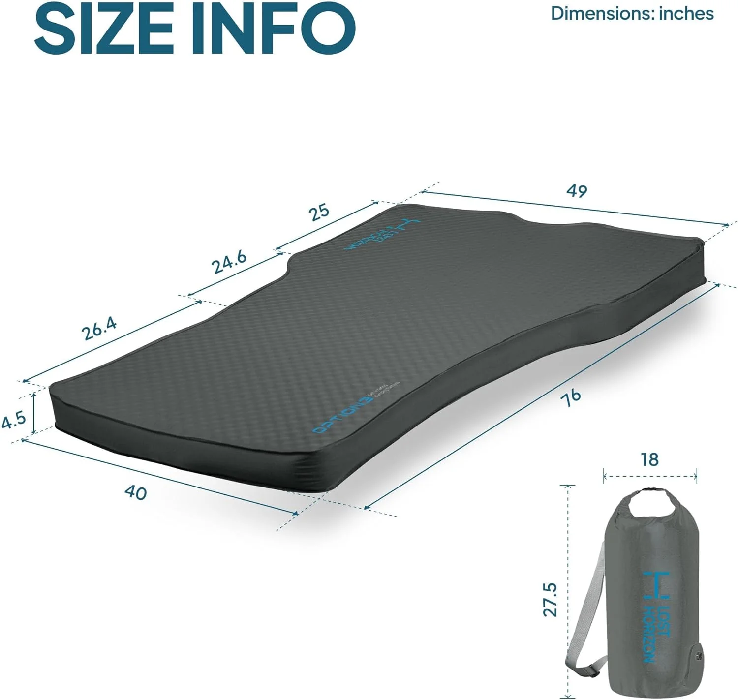 Illustration showing the R-value of the Lost Horizon mattress