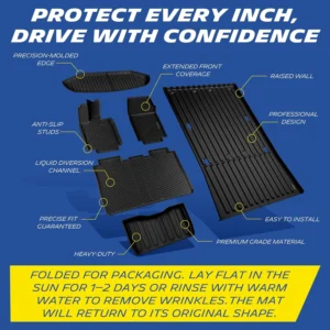 Michelin Vehicle Mat, All-Weather TPE Custom Fit Liner for Tesla Cybertruck Floor Mats 2025-2027 (6 Piece), Premier B view 3