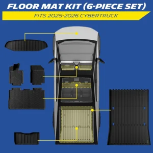 Michelin Vehicle Mat, All-Weather TPE Custom Fit Liner for Tesla Cybertruck Floor Mats 2025-2027 (6 Piece), Premier B view 5