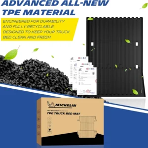 Michelin Vehicle Mat, All-Weather TPE Custom Fit Liner for Tesla Cybertruck Floor Mats 2025-2027 (6 Piece), Premier B
