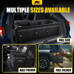 MIKKUPPA Car Trunk Organizer - 95L Collapsible Trunk Organizer with Lid, Sturdy Car Storage for SUV Auto Truck Van with Adjustable Straps and Non Slip Bottom (Black, XX-Large) view 4