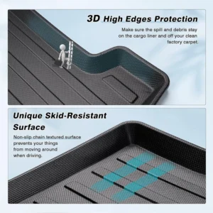Mixsuper Custom Fit Cargo Liner for 2018-2023 Volvo XC40/ 2022-2023 Volvo C40 Recharge, All Weather Trunk Mat 3D Anti-Slip Rear Cargo Mat Black view 3