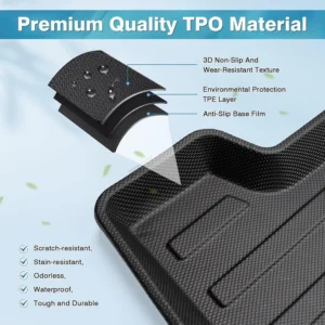 Mixsuper Custom Fit Cargo Liner for 2018-2023 Volvo XC40/ 2022-2023 Volvo C40 Recharge, All Weather Trunk Mat 3D Anti-Slip Rear Cargo Mat Black view 4