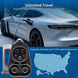 NACS to CCS Adapter, Tesla Supercharger to CCS1 Charger Adapter, Max 500A 1000V Fast Charging Compatible with CCS1 Electric Vehicle Ford Ford GM Rivian Volvo view 6
