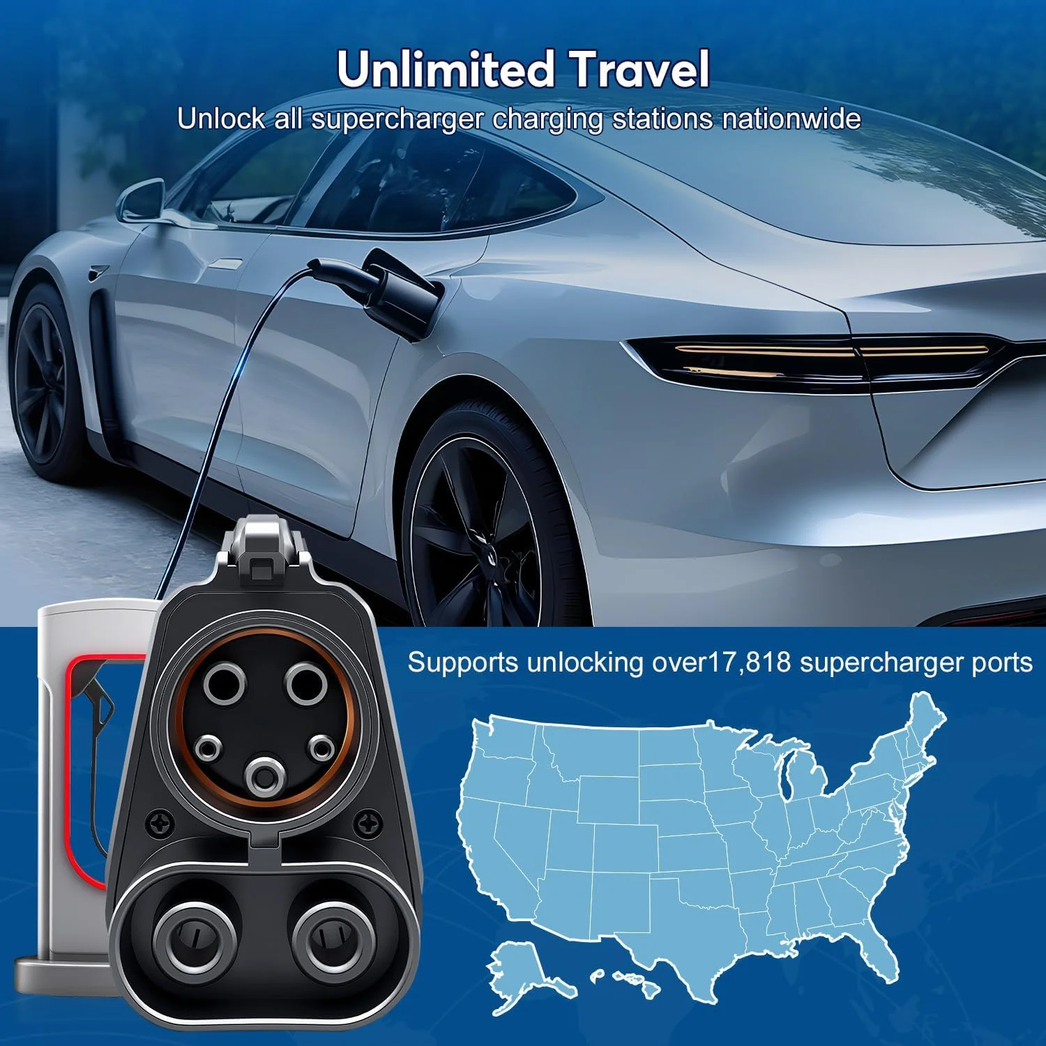 Adapter connected to an EV charger, showcasing compatibility