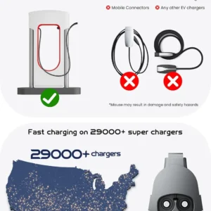 NACS to CCS1 Adapter - 250kW DC Fast Charging (1000V/500A) for Tesla Supercharger V3/V4 - Compatible with Ford, GM, Rivian R1T/R1S & Hyundai/Kia/Volvo EVs - IP54 Weatherproof view 7