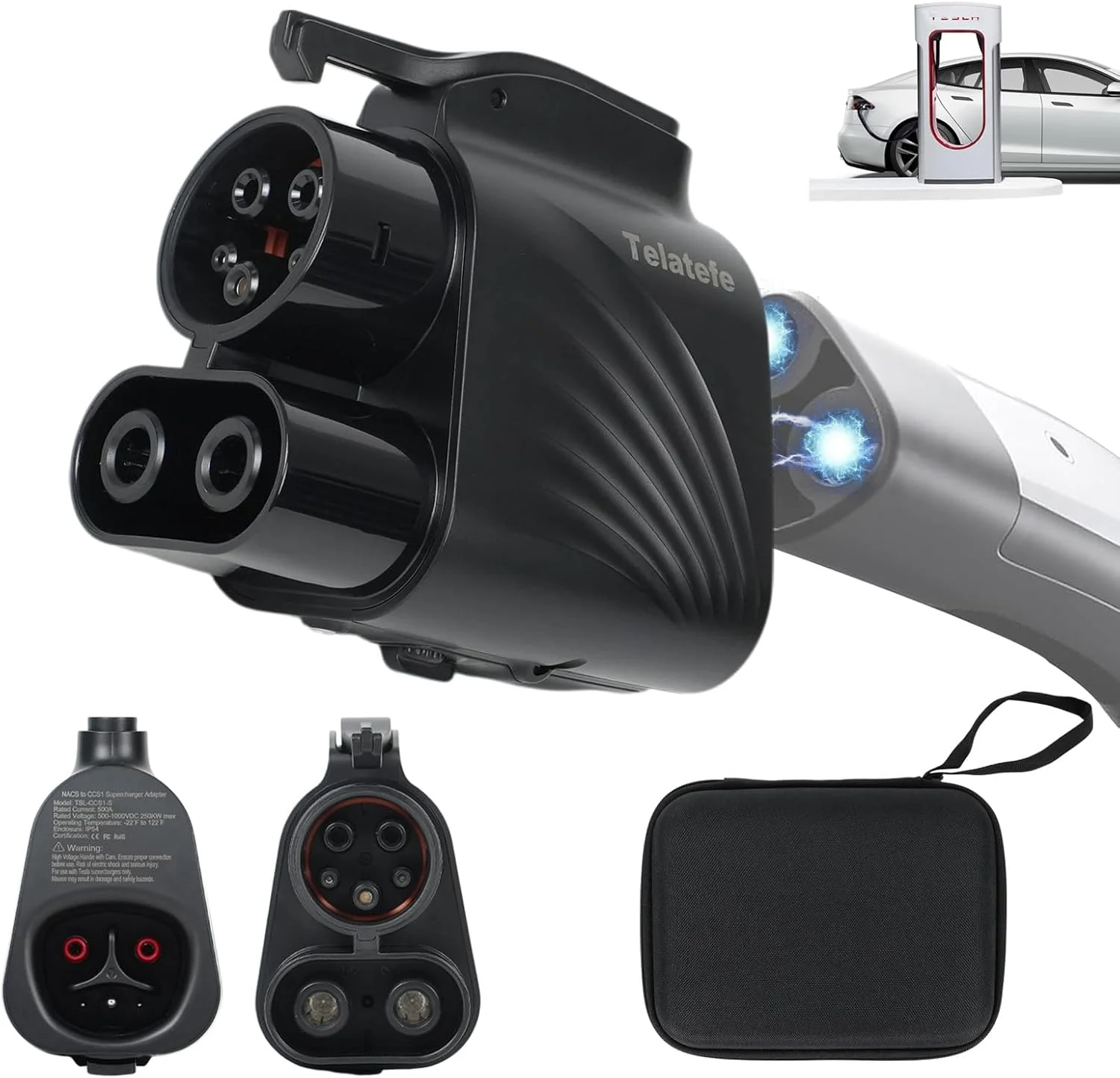 NACS to CCS1 EV Charger Adapter with Tesla Supercharger