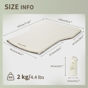 Naturehike 2.56’’ Thickened TPU Car Mattress for SUV Camping, Self Inflating Sleeping Pad Memory Foam Car Air Mattress Queen for Outdoors, Travel, Home view 2