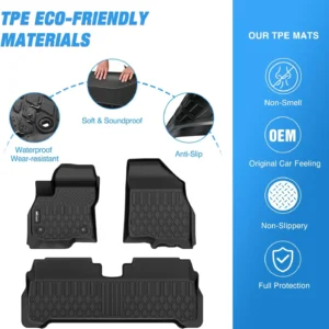 Nilight TPE Floor Mats for Chevy Bolt EUV 2022 2023 2024, All Weather Custom Fit Heavy Duty Floor Liners view 3