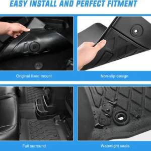 Nilight TPE Floor Mats for Chevy Bolt EUV 2022 2023 2024, All Weather Custom Fit Heavy Duty Floor Liners view 4
