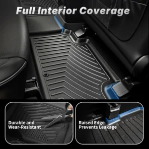 OEDRO Floor Mats Compatible with 2015-2020 Honda Fit EX/EX-L/LX/Sport, TPE All-Weather Custom Fit Floor Liners for Honda Fit, 1st & 2nd Row Car Mats Set Accessories, Black view 4