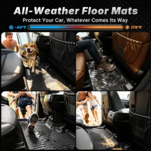 OEDRO Floor Mats Compatible with 2015-2020 Honda Fit EX/EX-L/LX/Sport, TPE All-Weather Custom Fit Floor Liners for Honda Fit, 1st & 2nd Row Car Mats Set Accessories, Black view 5
