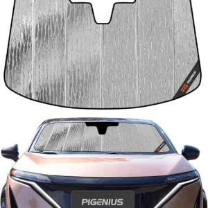 Pigenius Windshield Sunshade fits Ariya 2023-2025, Reversible Silver/Black view 1