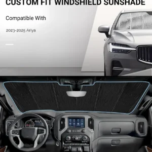 Pigenius Windshield Sunshade fits Ariya 2023-2025, Reversible Silver/Black view 2