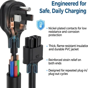 Premium Adapter for Tesla Gen 2/Gen3 Mobile Charger | Connect to 240V Outlet | 12 Amp Charging | 10 Inch Length (NEMA 6-15) view 5