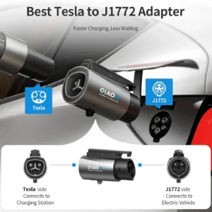 QIAO Tesla to J1772 Adapter, Max 80A 250V AC | Silver Plated nacs to j1772 for Efficient Level 2 EV Charging, Compatible with Tesla Wall, Destination, and Mobile Connectors view 3