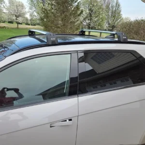 Roof Rack Cross Bars for Hyundai Ioniq 5 (2025–Up) – Fits Flush/Integrated Roof Rails, Rail-Clamp Mount, 330 lbs Capacity, Aluminum T-Slot Bars, Lockable, Heavy-Duty No-Drill Installation (Silver) view 5