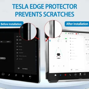 Screen Ambient Light for Tesla Model 3(2017~2023) & Model Y(2020~2024) Interior Lighting Screen Metal Protector case (Silver) view 3