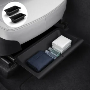 Spigen Under Seat Storage Box, Hidden Organizer Tray [Waterproof & Anti-Rattle] for 2025 2026 Tesla Model Y Juniper (Premium and Performance) - 2 Pack view 1