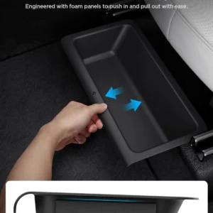 Spigen Under Seat Storage Box, Hidden Organizer Tray [Waterproof & Anti-Rattle] for 2025 2026 Tesla Model Y Juniper (Premium and Performance) - 2 Pack view 4