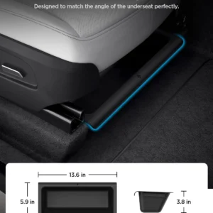 Spigen Under Seat Storage Box, Hidden Organizer Tray [Waterproof & Anti-Rattle] for 2025 2026 Tesla Model Y Juniper (Premium and Performance) - 2 Pack view 5