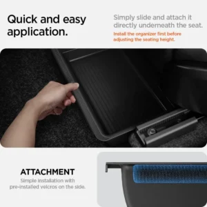 Spigen Under Seat Storage Box Organizer for All Tesla Model Y (2020-2026) [Model Y 2025/26 Juniper: Only rear of front row seats] view 7