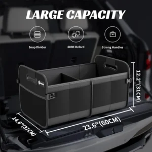 Sposuit Trunk Organizer for Car - 70L Collapsible Car Storage with 11 Pockets & Reinforced Handles, SUV Trunk Organizers for Grocery Cargo(Black) view 2