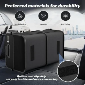 Sposuit Trunk Organizer for Car - 70L Collapsible Car Storage with 11 Pockets & Reinforced Handles, SUV Trunk Organizers for Grocery Cargo(Black) view 3