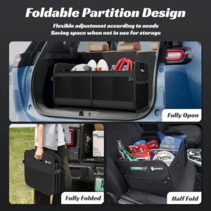 Sposuit Trunk Organizer for Car - 70L Collapsible Car Storage with 11 Pockets & Reinforced Handles, SUV Trunk Organizers for Grocery Cargo(Black) view 4