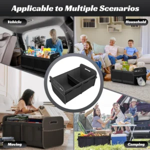 Sposuit Trunk Organizer for Car - 70L Collapsible Car Storage with 11 Pockets & Reinforced Handles, SUV Trunk Organizers for Grocery Cargo(Black) view 7