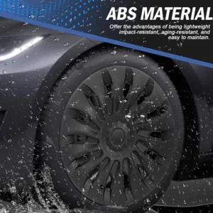 Tesla Highland Wheel Cover,Hubcaps 18 inch,Matte Black ABS Symmetry Design Compatible with Tesla Model 3 Highland 2024 2025 Photon Wheel view 3