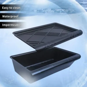 Tesla Model Y Under Seat Storage Box Organizer 2 Pack Hidden Tray Underseat Bins with Lid Fit Tesla Model Y 2020-2024 Model Y Accessories view 4