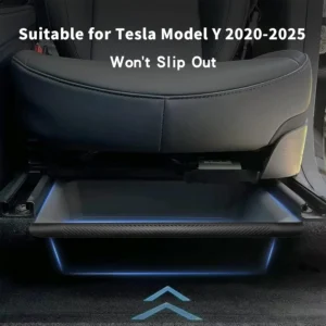 Tesla Model Y Under Seat Storage Box Organizer 2 Pack Hidden Tray Underseat Bins with Lid Fit Tesla Model Y 2020-2024 Model Y Accessories view 6