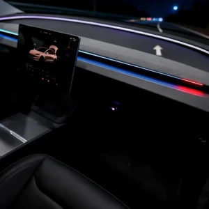 Tesla Smart Blind Spot Detection Ambient Lighting for Tesla Model 3 Highland, Plug-and-Play, Custom Color Modes Dynamic Safety Alerts & Driving Mode Effects Neon Light Kit view 1
