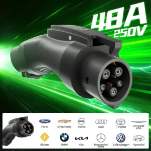 Tesla to J1772 Adapter,48A 250V NACS to J1772 Converter, Compatible with Tesla High Powered Connectors, Destination Chargers & Mobile Connectors for J1772 Electric Vehicles view 2