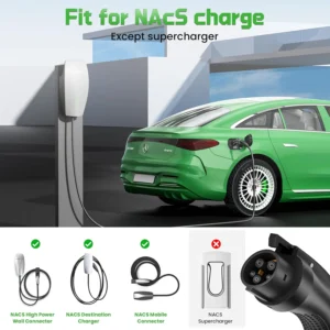 Tesla to J1772 Adapter,48A 250V NACS to J1772 Converter, Compatible with Tesla High Powered Connectors, Destination Chargers & Mobile Connectors for J1772 Electric Vehicles view 3