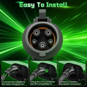 Tesla to J1772 Adapter,48A 250V NACS to J1772 Converter, Compatible with Tesla High Powered Connectors, Destination Chargers & Mobile Connectors for J1772 Electric Vehicles view 4